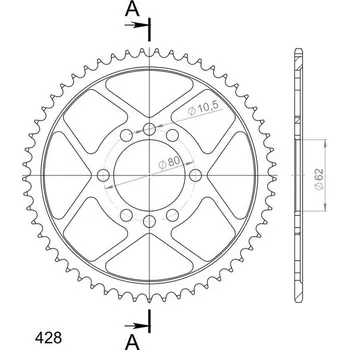 Řetězová sada pro motocykl SUPERSPROX Řetězová rozeta SUPERSPROX RFE-843:53-BLK černý 53 zubů, 428