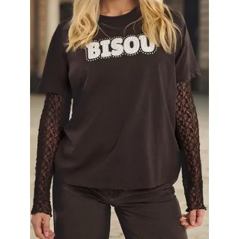 Sinsay - Tričko s kamínky - fialová - 467FG-94X - 467FG-94X-XS