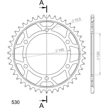 Řetězová sada pro motocykl SUPERSPROX Řetězová rozeta SUPERSPROX RFE-499:43-BLK černý 43 zubů, 530