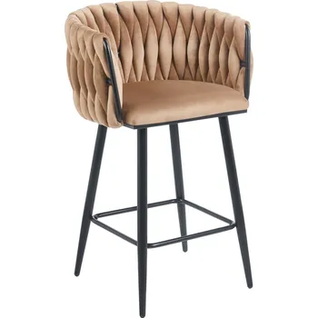 Barová židle Barová židle velvet cappuccino černý rám H7-FX