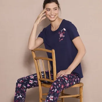 Dámské pyžamo Blancheporte Pyžamové tričko s krátkými rukávy nám. modrá 54