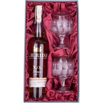 Sklenice A.H.Riise A.H. Riise XO Reserve se sklenicemi 250ml, Klasika Obal alkoholy: Černý obal + červený satén
