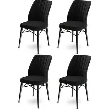 Jídelní židle Sada jídelních židlí Flex Black and Black, 4 ks, černá