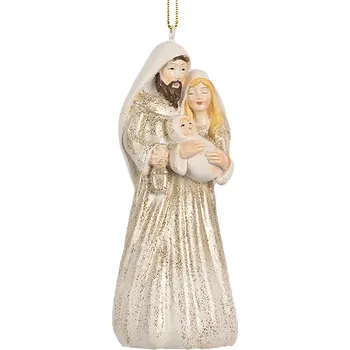 Vánoce Clayre & Eef - Dekorativní figurka svaté rodiny s andělem 6PR5649