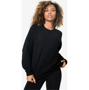 Dámská mikina DOMYOS Dámská meltonová fitness mikina 2XL ČERNÁ