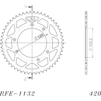Řetězová sada pro motocykl SUPERSPROX Řetězová rozeta SUPERSPROX RFE-1132:53-BLK černý 53 zubů, 420