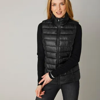 Dámská vesta Nepromokavá prošívaná vesta na zip černá 38