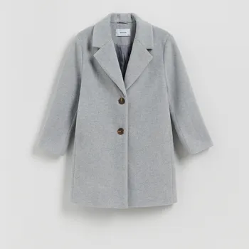 Dívčí bunda Reserved - Klasický jednořadý kabát - tmavě šedá - 219EX-90M - 219EX-90M-164