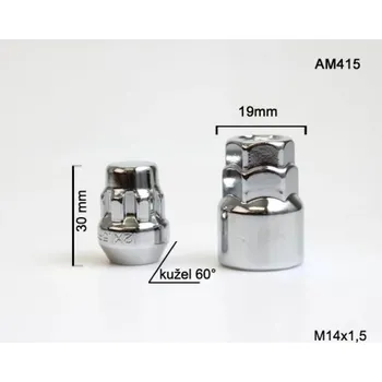 Matice na kolo BLOCKY Bezpečnostní matice M-BLOCKY M14x1,50 zavřená; kužel, klíč 19/21