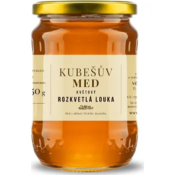 Kubešův med - Med květový - rozkvetlá louka - 0,75 kg sklo