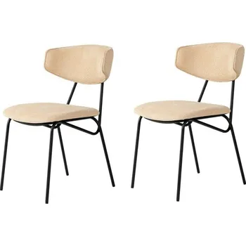Sada jídelních židlí Nancy Beige and Black, 2 ks, béžová