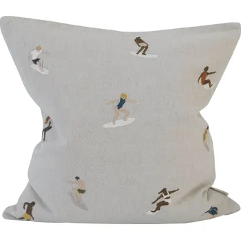 Povlak na dekorativní polštářek Fine Little Day Lněný povlak na polštář Surfers Embroidered 48 x 48 cm