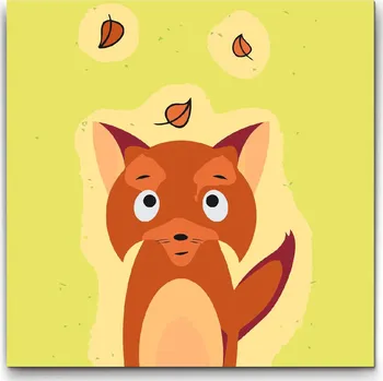 Malování podle čísel - Mládě lišky Velikost: 40x50cm, Rámování: Pouze srolované plátno
