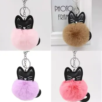 Chlupatý přívěsek bambule kočka výběr ze 4 barev