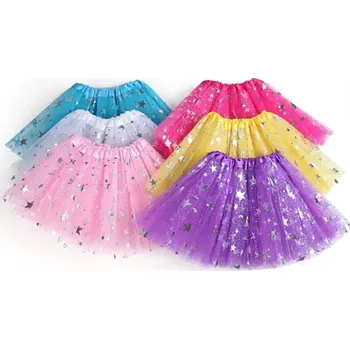 Dívčí sukně Luliu Dívčí tylová sukně se stříbrnými hvězdičkami 3-7 let OP208