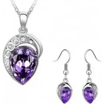 Souprava šperků Souprava Swarovski El. náhrdelník a náušnice fialová