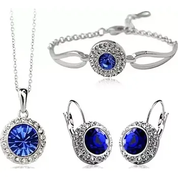 Souprava šperků Fashion Jewelry Souprava náhrdelník, náušnice a náramek Blue Elegance