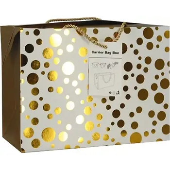 Dárková taška Anděl Dárková taška uzavíratelná L 27x20x13 cm se zlatými kolečky