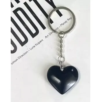 Cackey Elegantní přívěsek na klíče Srdce černé