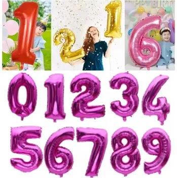 Party dekorace Happy balloons Fóliový balónek Čísla růžová 82 cm