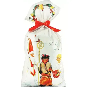 Vánoční dekorace Mikuláš Čert Velký igelitový pytel 83 x 43cm