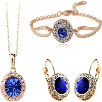 Souprava šperků Fashion Jewelry Souprava náhrdelník, náušnice a náramek Blue Lady