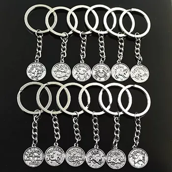 QINOOO Přívěsek na klíče Znamení zvěrokruhu