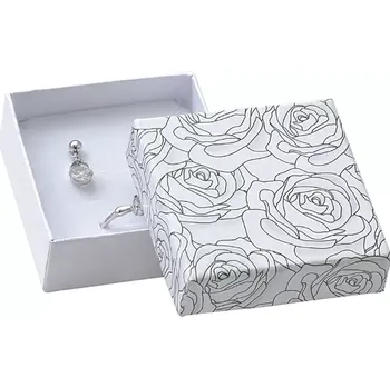 Dárková krabička Boxiecraft Krabička na šperky černo-bílá růže 60x60x27 mm