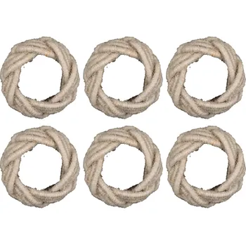 prostírání GREEN GATE Jutové kroužky na ubrousky – set 6 ks