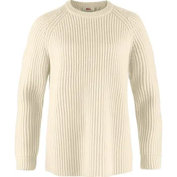 Dámská mikina svetr dámský FJÄLLRÄVEN Övik Rib Sweater W Chalk White - XL