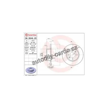 Brzdový kotouč Brzdový kotouč BREMBO 08.5646.20 - RENAULT
