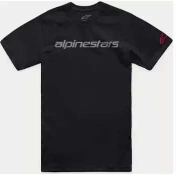 Pánské tričko Alpinestars Linear Wordmark 2.0 pánské tričko krátký rukáv Black/Grey/Red vel. L