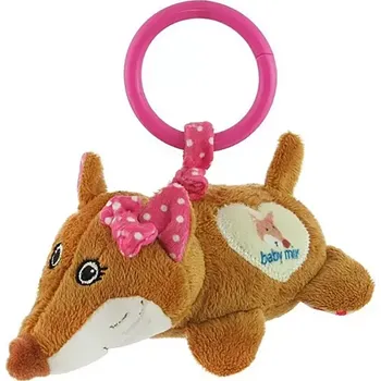 Hračka pro nejmenší Baby Mix Plyšová hračka s vibrací liška růžová