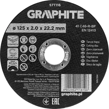 Řezný kotouč Řezný kotouč GRAPHITE na beton 125 × 2,0 mm, plochý (41 C46-R-BF)