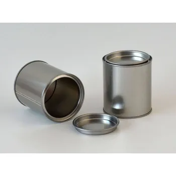 Dóza na potraviny Stříbrná kulatá plechovka prům. 75 x 80 mm