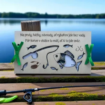 Obálka WT-darky Dřevěná obálka na peníze pro rybáře 2  "