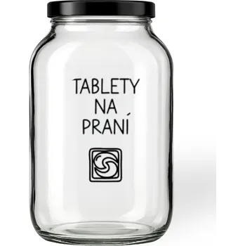 Sklenice Úklid pro klid Sklenice na tablety na praní 3,68 l Typ písma: Tiskací