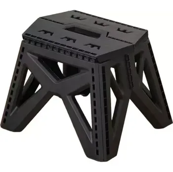 kempingová židle Plastová skládací židle stolička – černá (ZDL4)