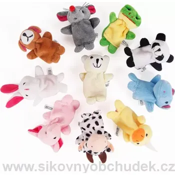 Plyšoví maňásci na prsty - sada 5 ks zvířátek