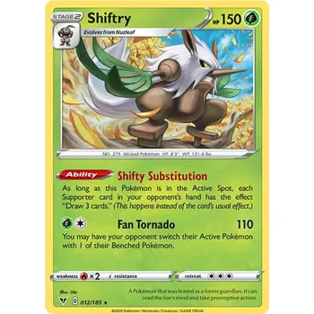 Sběratelská karetní hra Shiftry 012/185 - Vivid Voltage Typ karty: Non-Holo