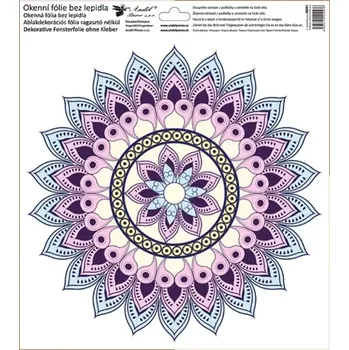 Okenní dekorace Okenní dekorační fólie barevná mandala 30x33,5 cm motiv 6891-01