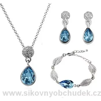 Souprava šperků Luxusní souprava pro náročné se Swarovski Elements sea blue tyrkysová