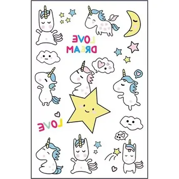 Odstranitelné tetování Tetovací obtisky Jednorožci 04 14,9 x 9,5 cm OP931
