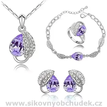 Souprava šperků Swarovski Elements Souprava lístečky Violet SWS416