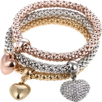 Náramek Dámský náramek Hearts 3 ks