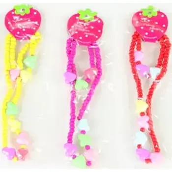 Souprava šperků Korále a náramek srdíčka žlutá