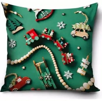 Povlak na dekorativní polštářek TipTrade Dekorační povlak na polštářek Dřevěný vláček 40 x 40 cm