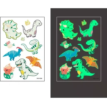 Tetování Glow Tattoo tetovací obtisky svítící ve tmě dinosauři
