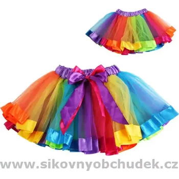 Dívčí sukně Luliu Dívčí tylová sukně s mašlí barvy duhy vel. 5-8 let OP854