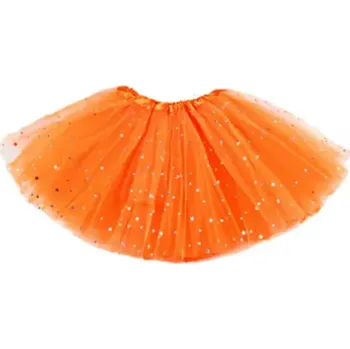 Dívčí sukně Luliu Dívčí tylová sukně oranžová se třpytkami vel. 3-7 let OP203